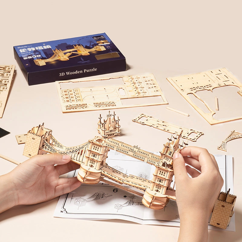 ROLIFE® Þrívíddar viðarpúsl - Tower Bridge