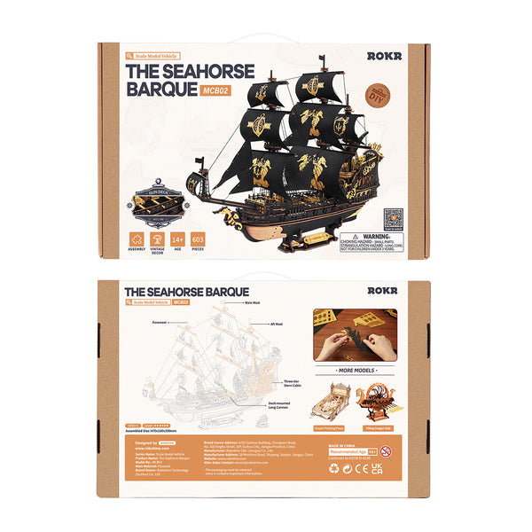 ROLIFE® Þrívíddar viðarpúsl - The Seahorse Barque
