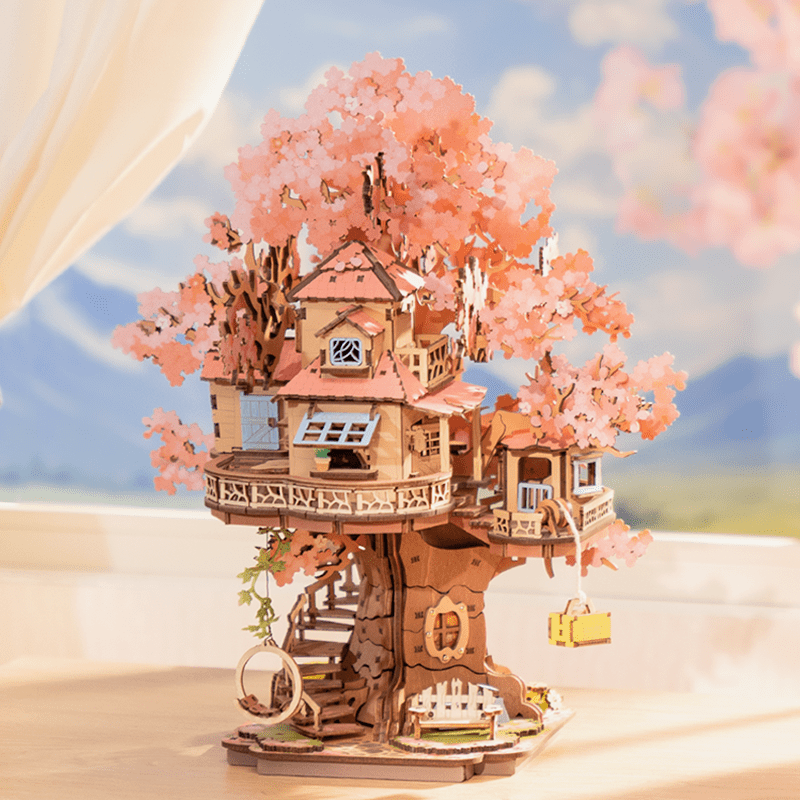 ROLIFE® Þrívíddar viðarpúsl Sakura Tree House