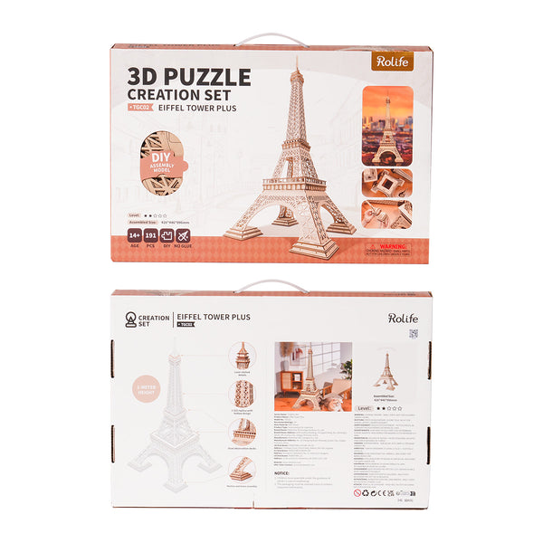 ROLIFE® Þrívíddar viðarpúsl - Eiffel Tower Plus TGC02