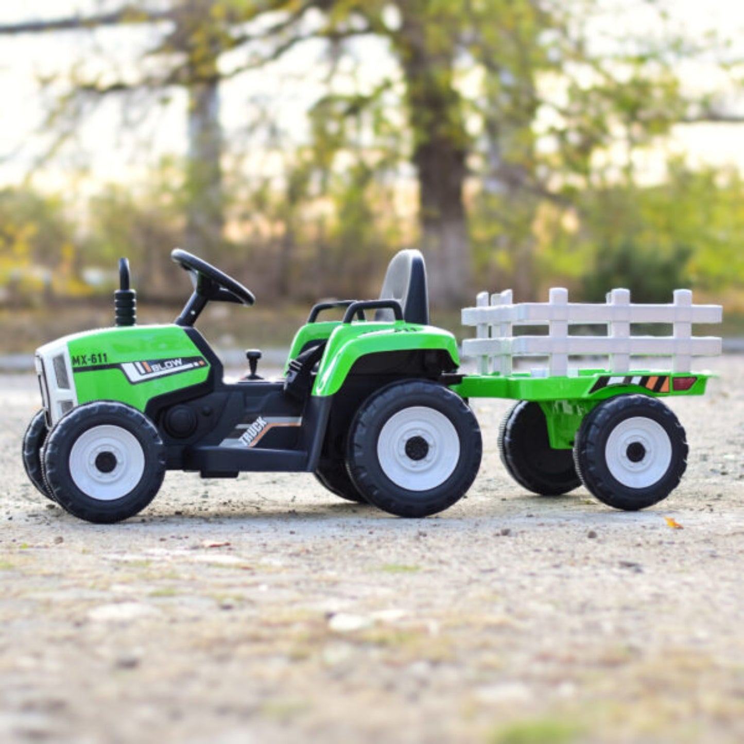 Rafmagnstraktór Fyrir Krakka (með vagn)