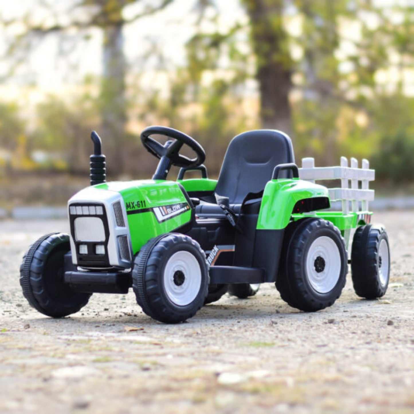 Rafmagnstraktór Fyrir Krakka (með vagn)