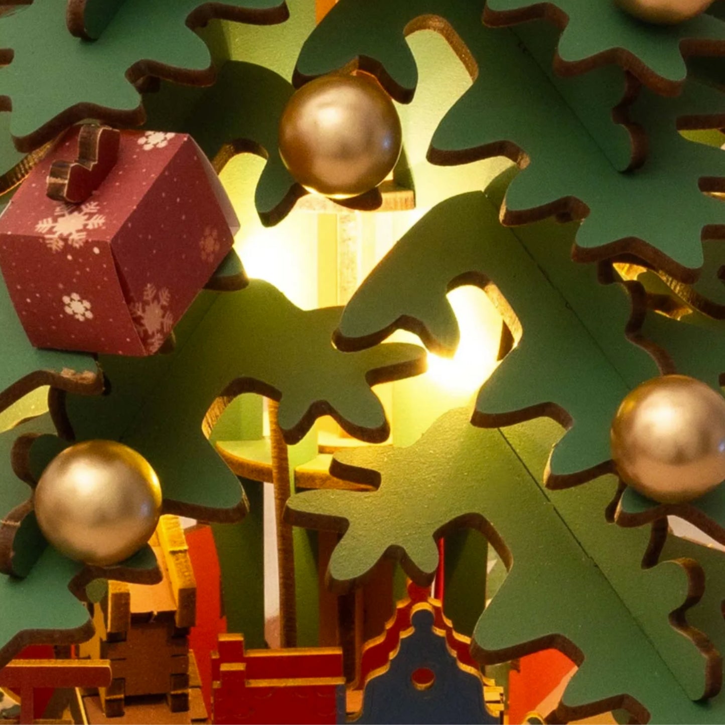 ROLIFE® Þrívíddar viðarpúsl -  Jólatré Spiladós