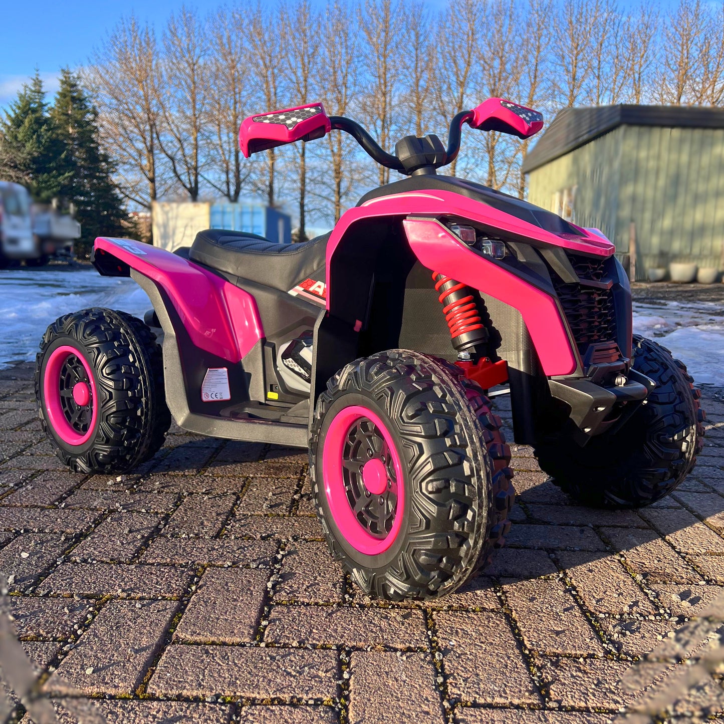 Rafmagnsfjórhjól Fyrir Krakka (Bleikt)