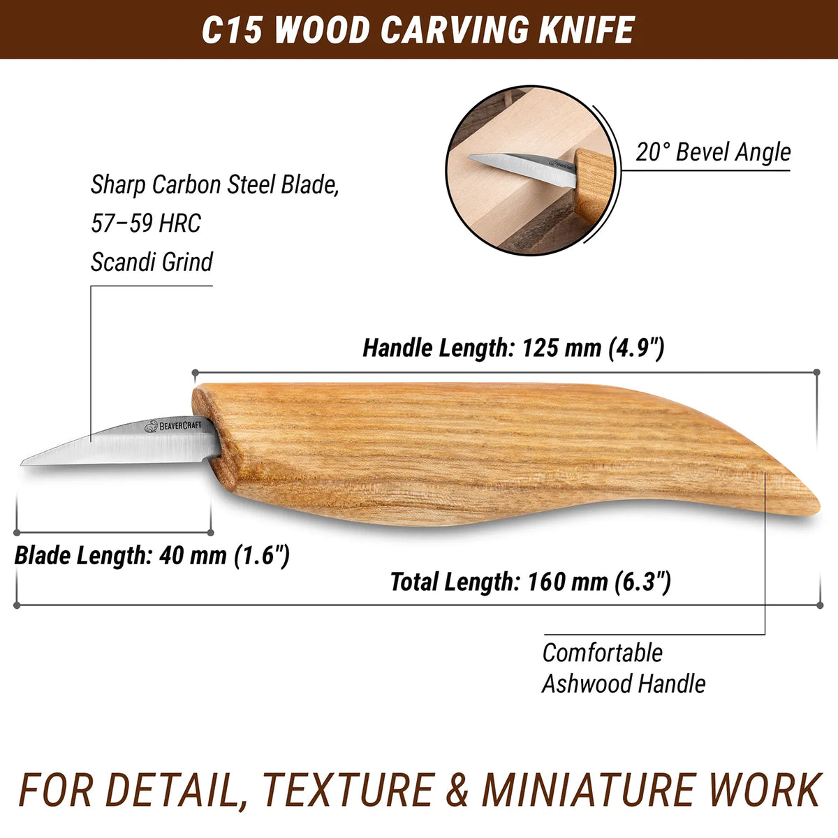 BEAVERCRAFT® C15 tálgunarhnífur