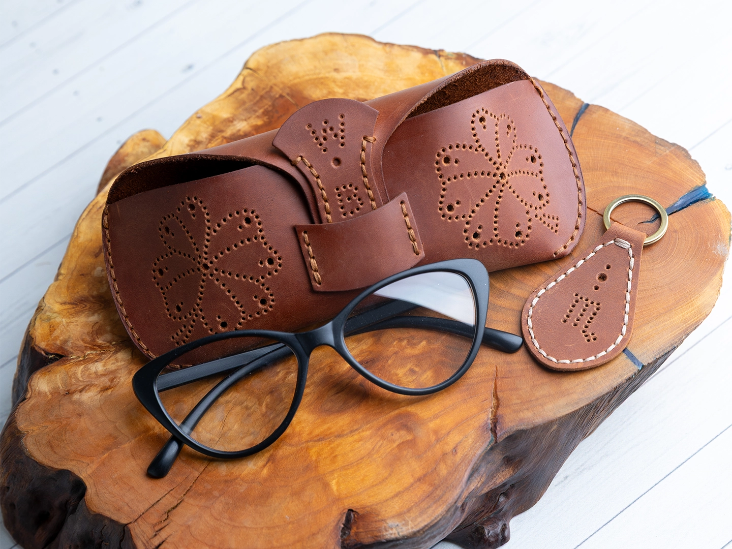 BEAVERCRAFT® DIY Leður gleraugnahulstur