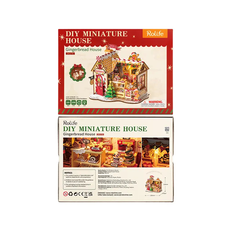 ROLIFE® Þrívíddar viðarpúsl - Gingerbread House (Piparkökuhús)