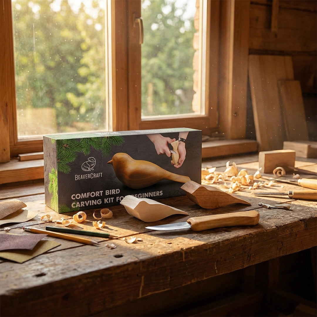BEAVERCRAFT® Tálgunarsett fugl