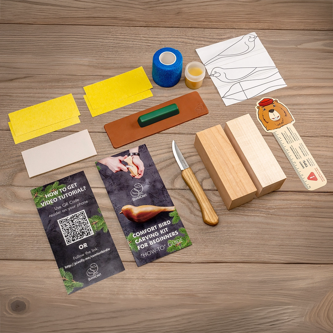 BEAVERCRAFT® Tálgunarsett fugl