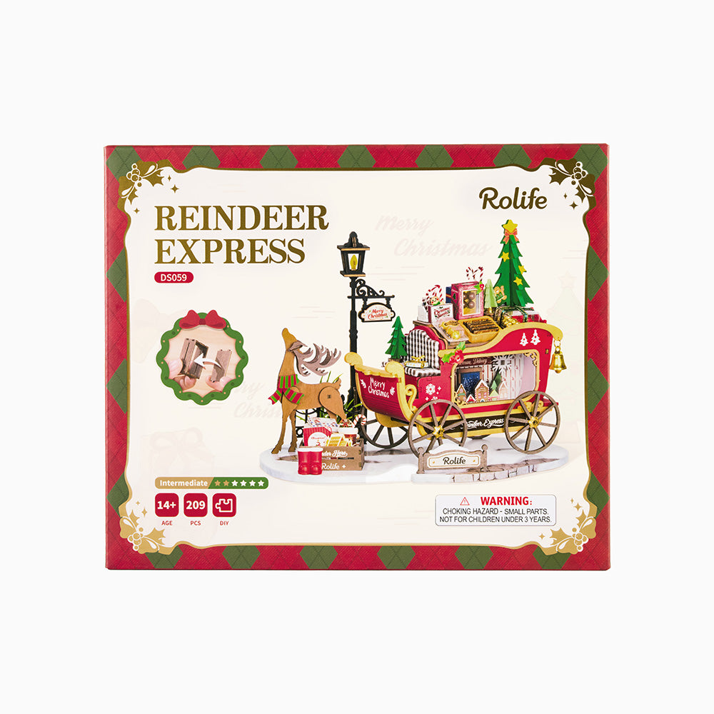 ROLIFE® Þrívíddar viðarpúsl - Reindeer Express