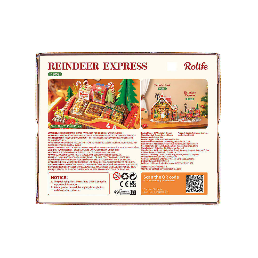 ROLIFE® Þrívíddar viðarpúsl - Reindeer Express