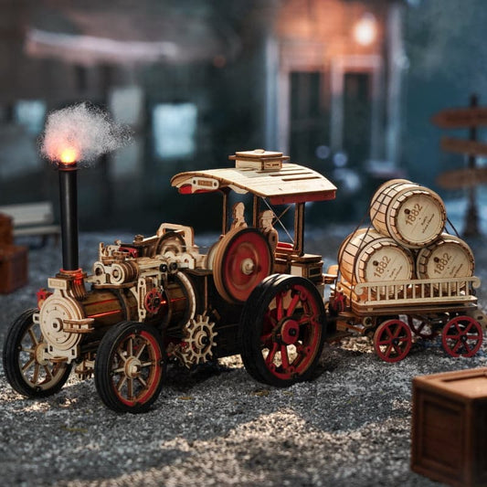 ROKR® Þrívíddar viðarpúsl - Steam Engine