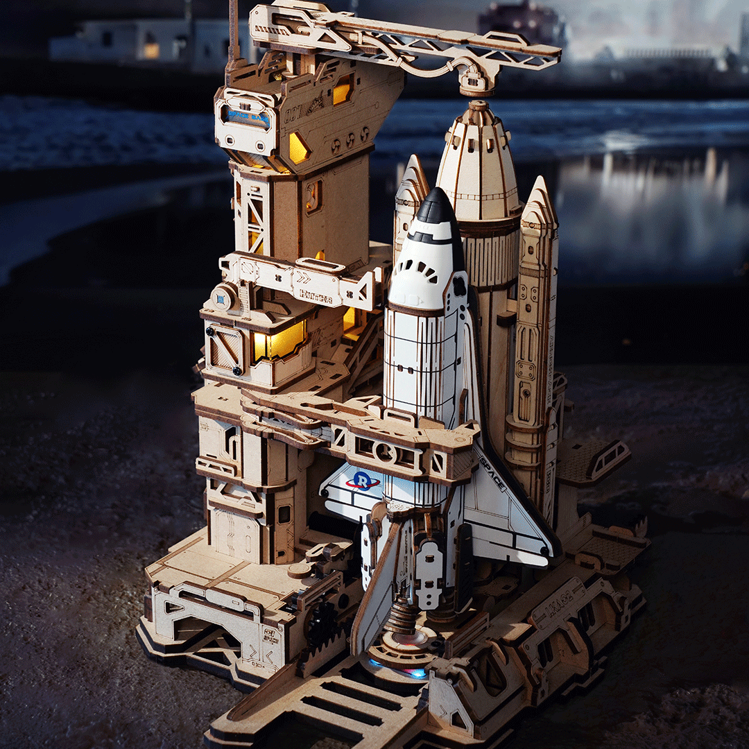 ROKR® Þrívíddar viðarpúsl - Space Shuttle