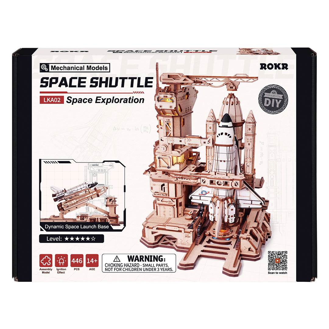 ROKR® Þrívíddar viðarpúsl - Space Shuttle