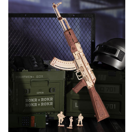 ROKR® Þrívíddar viðarpúsl -  AK-47 (teygjubyssa)