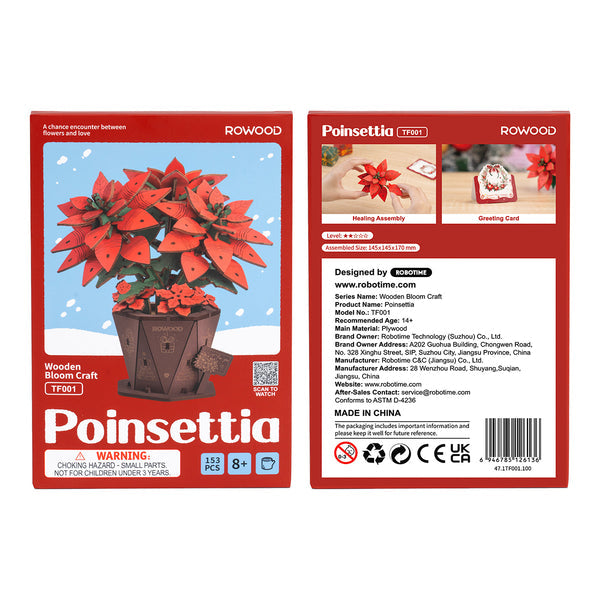 ROLIFE® Þrívíddar viðarpúsl - Poinsettia