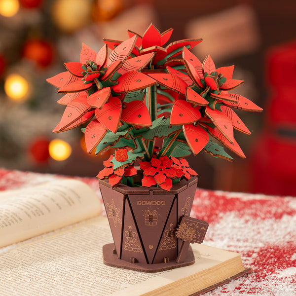 ROLIFE® Þrívíddar viðarpúsl - Poinsettia