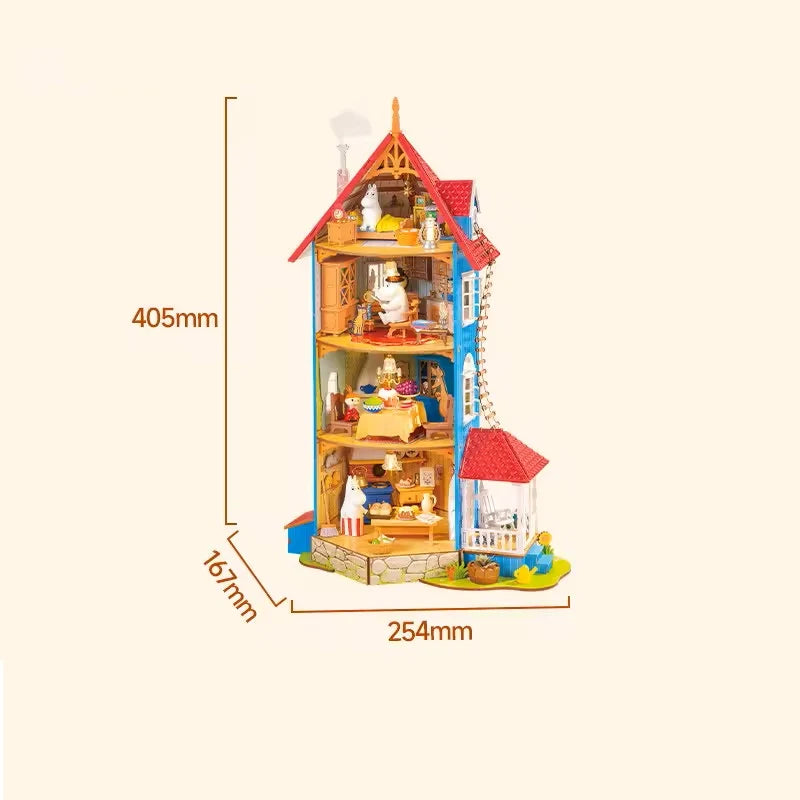 ROLIFE® Þrívíddar viðarpúsl - Moominhouse