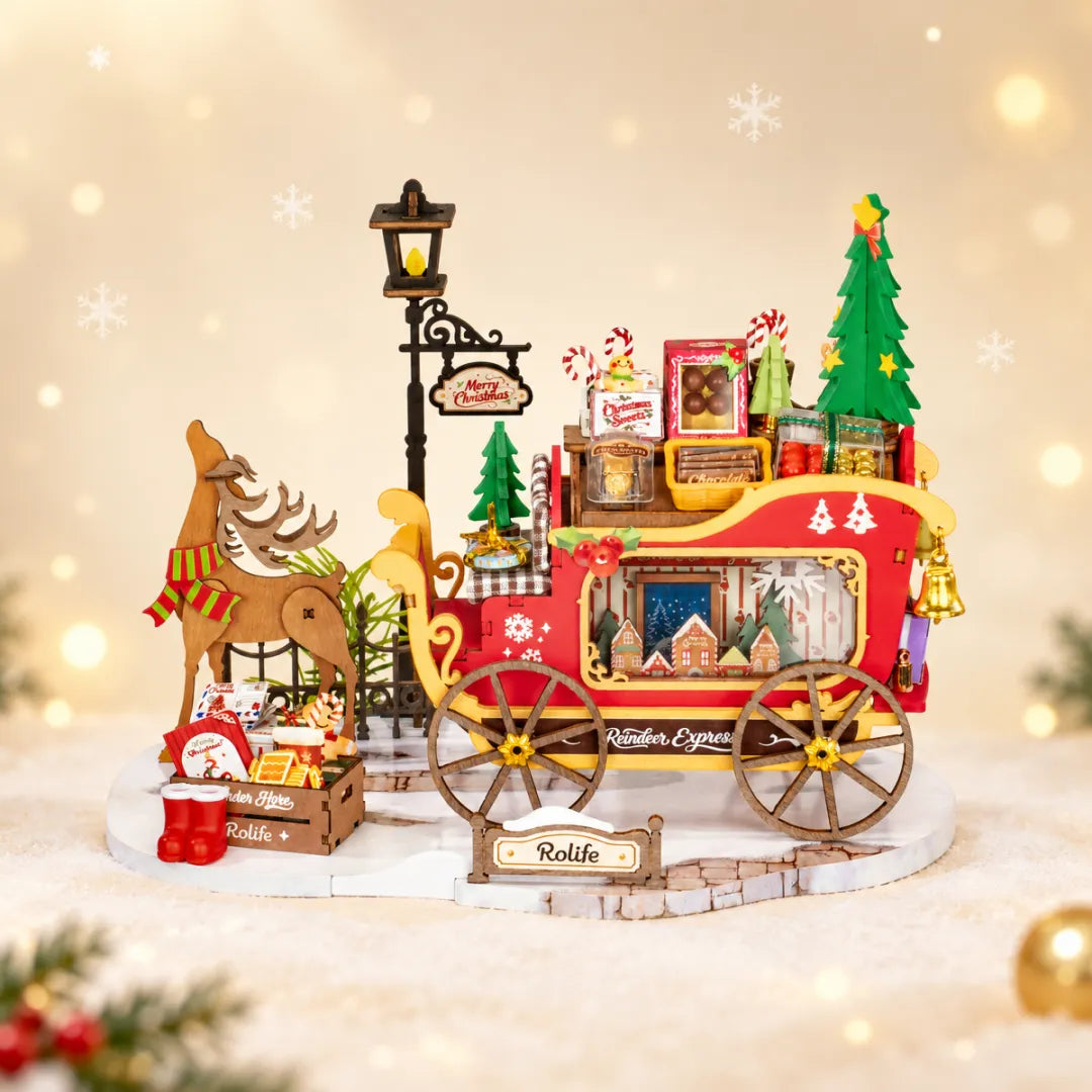 ROLIFE® Þrívíddar viðarpúsl - Reindeer Express