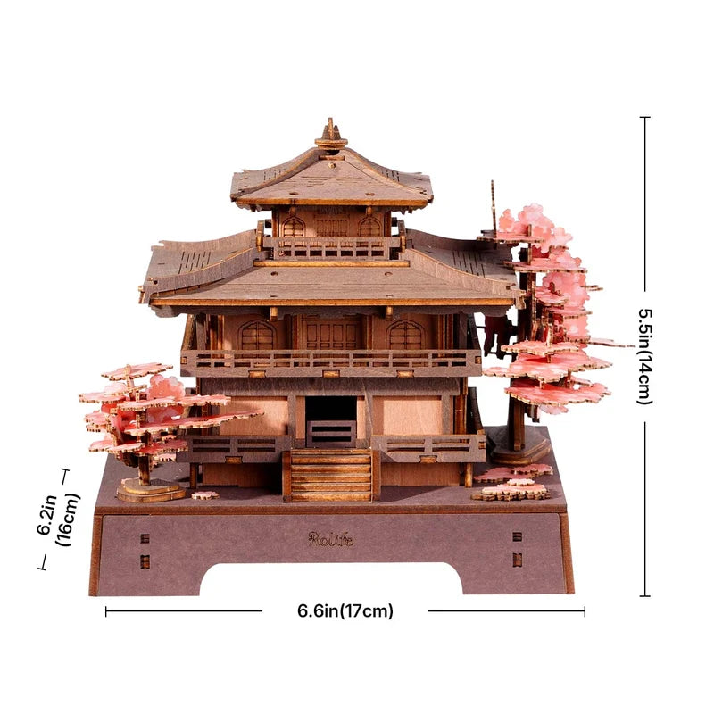 ROLIFE® Þrívíddar viðarpúsl - Sakura Pavilion
