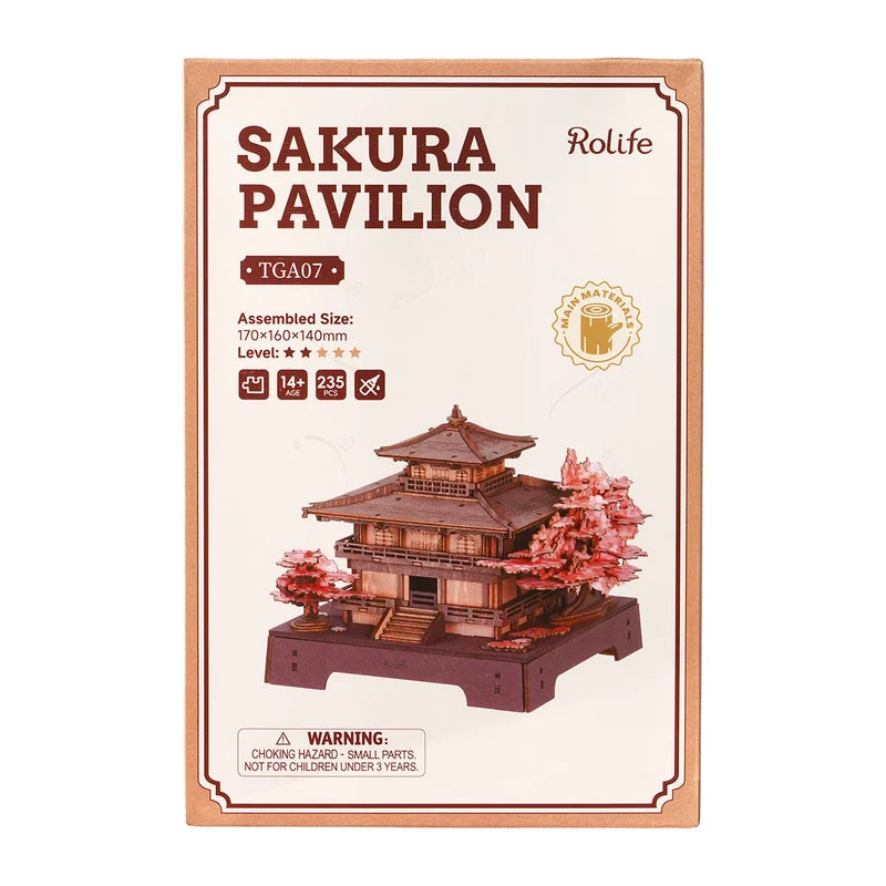 ROLIFE® Þrívíddar viðarpúsl - Sakura Pavilion