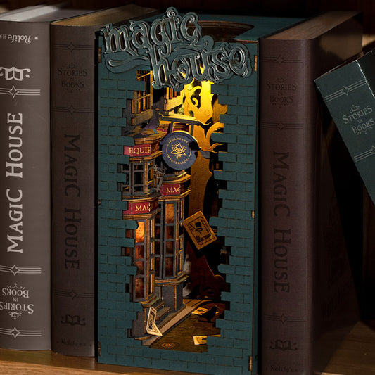 ROLIFE® Þrívíddar viðarpúsl - Bókhorn (Magic house)