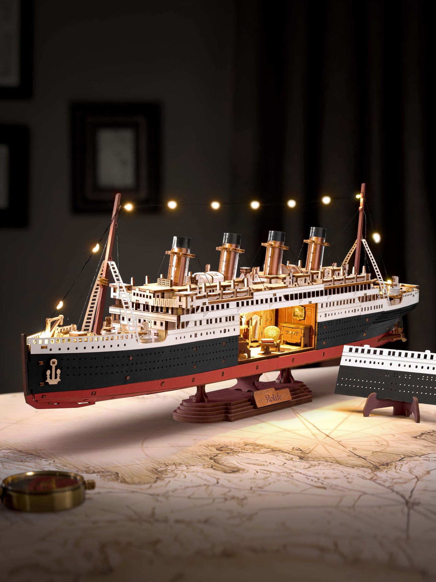 ROLIFE® Þrívíddar viðarpúsl - Skip - 1912 ·Eternal Atlantic Voyager
