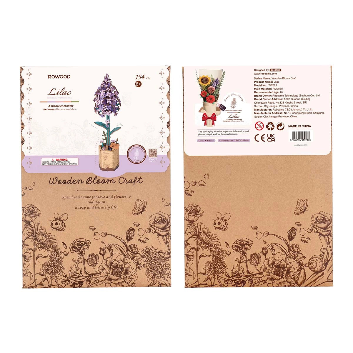 ROLIFE® Þrívíddar viðarpúsl - Lilac