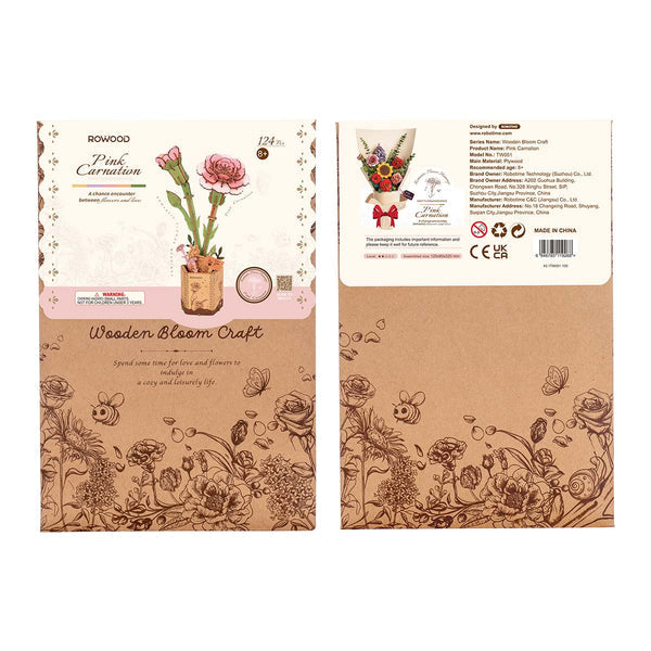 ROLIFE® Þrívíddar viðarpúsl - Pink Carnation
