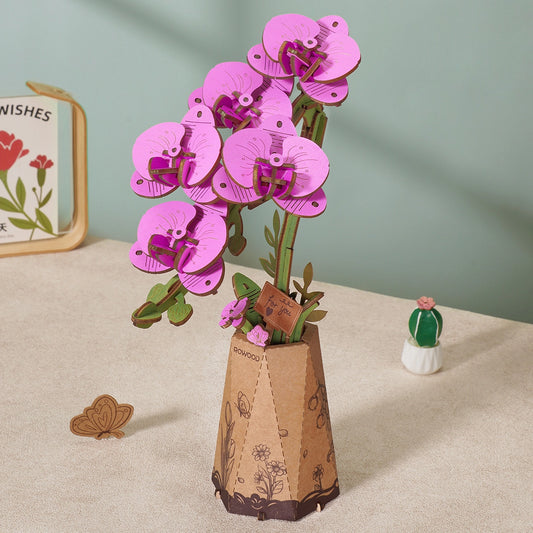 ROLIFE® Þrívíddar viðarpúsl - Purple Moth Orchid