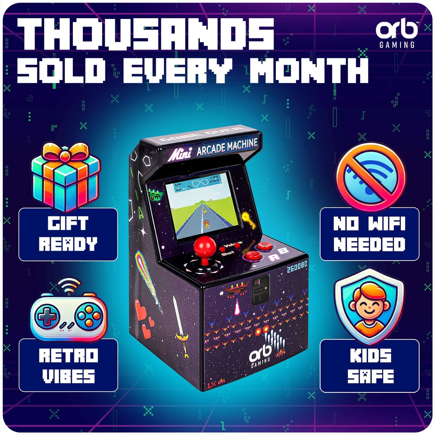 Orb® - Retro Mini Arcade (240 Leikir)
