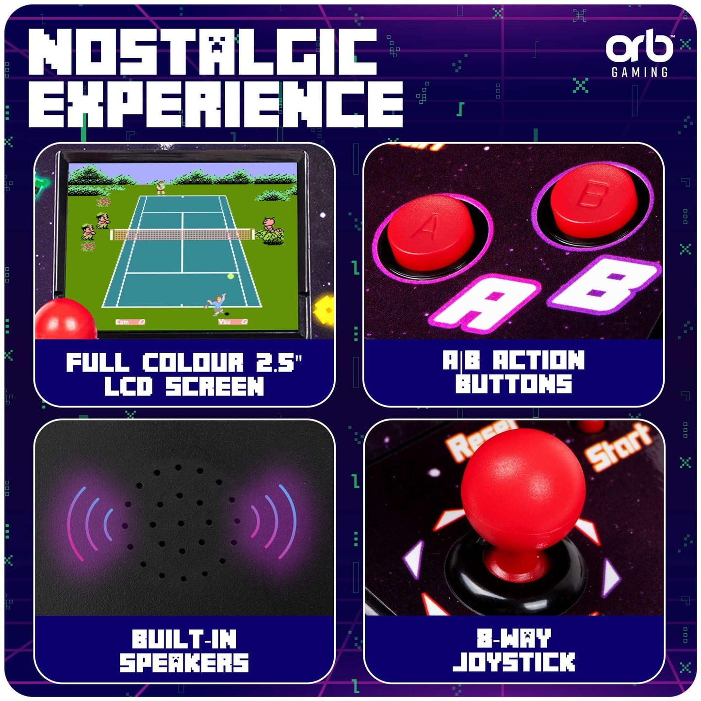 Orb® - Retro Mini Arcade (240 Leikir)