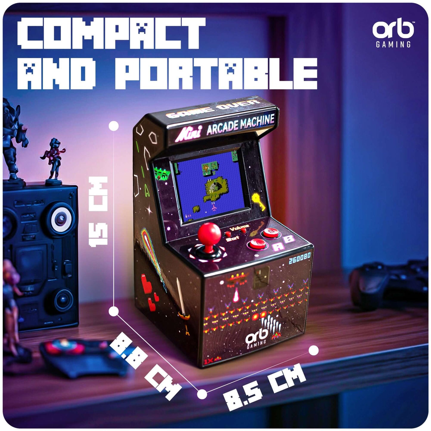 Orb® - Retro Mini Arcade (240 Leikir)