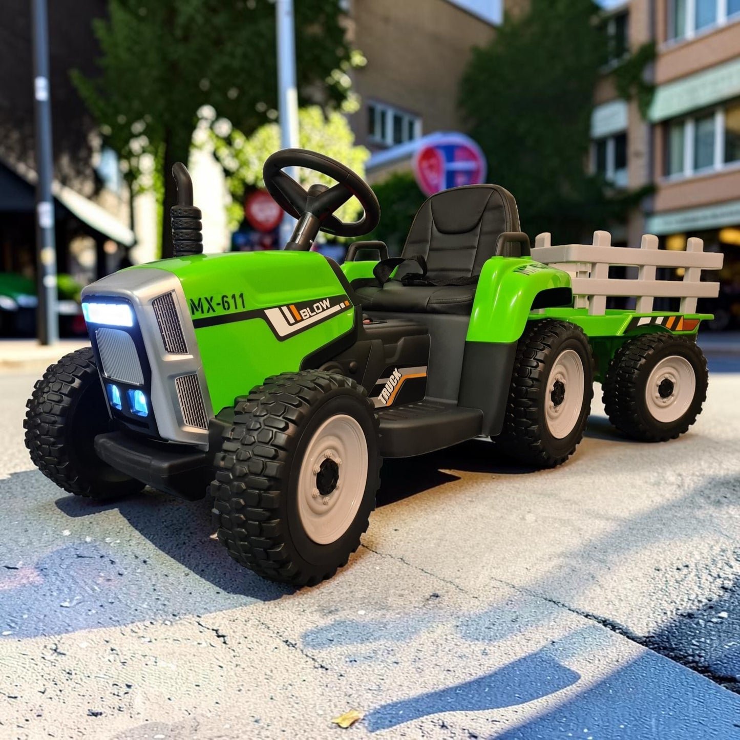 Rafmagnstraktór Fyrir Krakka (með vagn)
