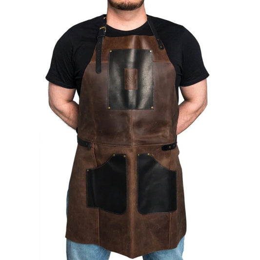 BEAVERCRAFT® AP3X – Brún og svört leðursvunta