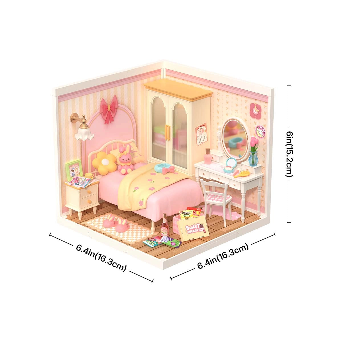 ROLIFE® Þrívíddar viðarpúsl - Lovely Pink Bedroom DW016