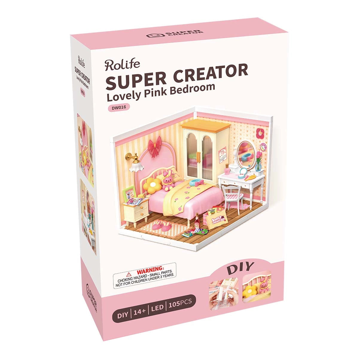 ROLIFE® Þrívíddar viðarpúsl - Lovely Pink Bedroom DW016