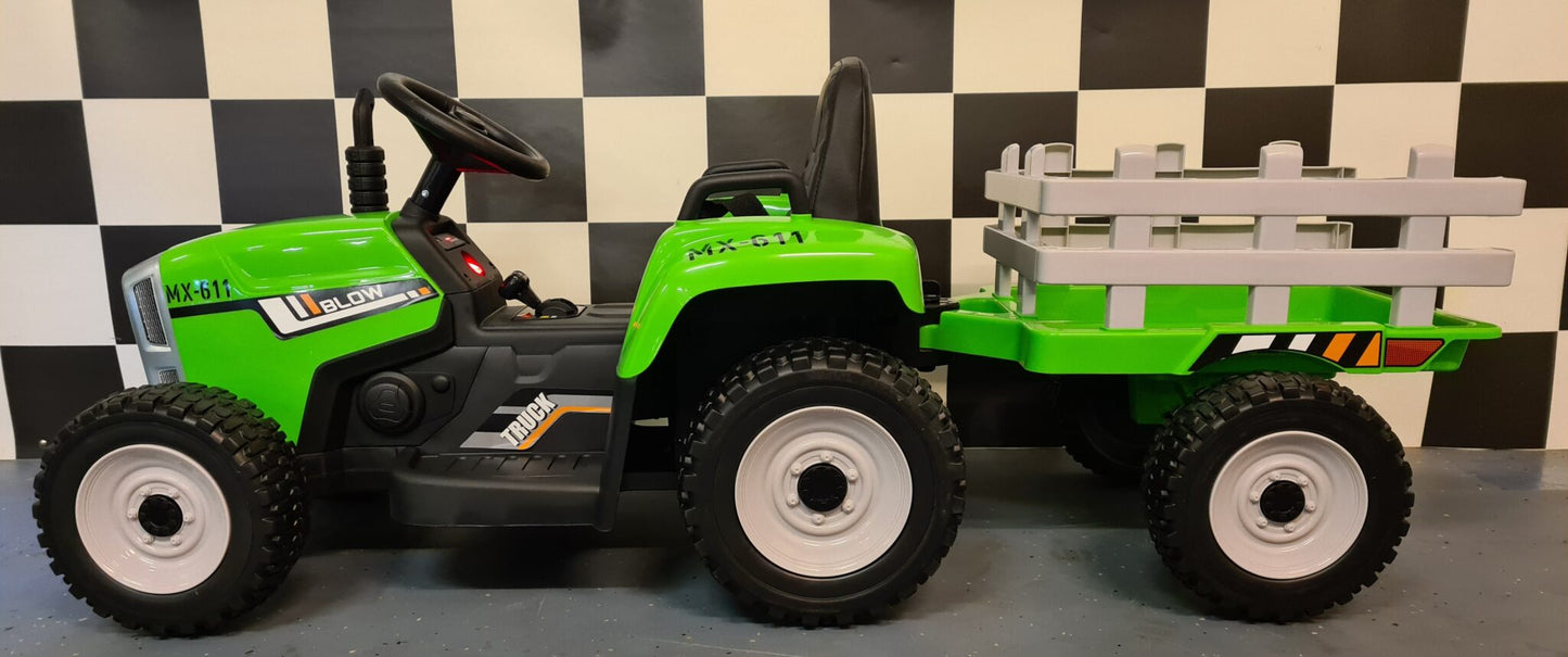 Rafmagnstraktór Fyrir Krakka (með vagn)