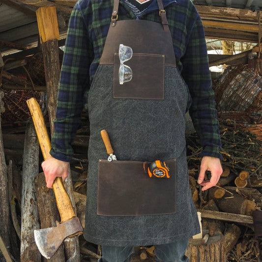 BEAVERCRAFT® Canvas & Leður Svunta - AP4