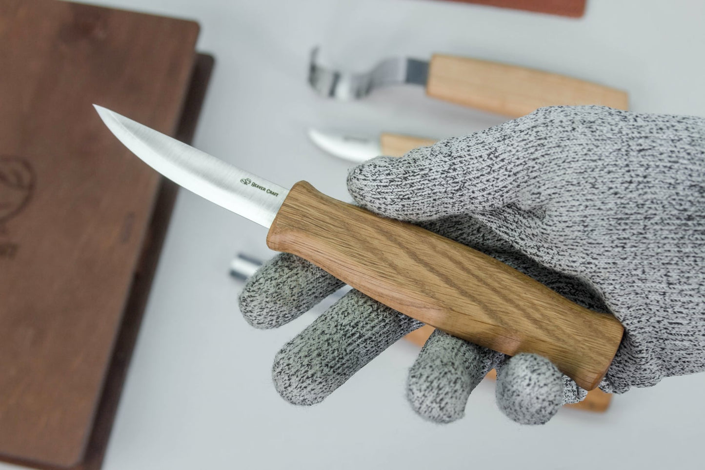 BEAVERCRAFT® Skurðarsett í bókarkassa (4 verkfæri + fylgihlutir)