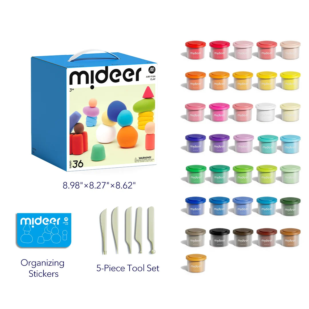 Mideer® Airy Fun Clay – Skapandi Leirsett (36 litir)