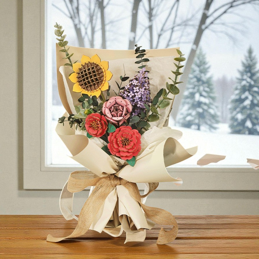 ROLIFE® Þrívíddar viðarpúsl - Viðarblómavöndur