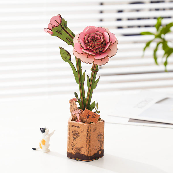 ROLIFE® Þrívíddar viðarpúsl - Pink Carnation