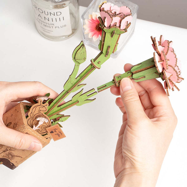 ROLIFE® Þrívíddar viðarpúsl - Pink Carnation