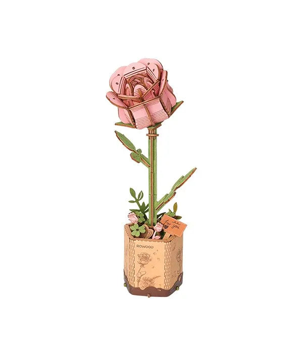 ROLIFE® Þrívíddar viðarpúsl - Pink Rose