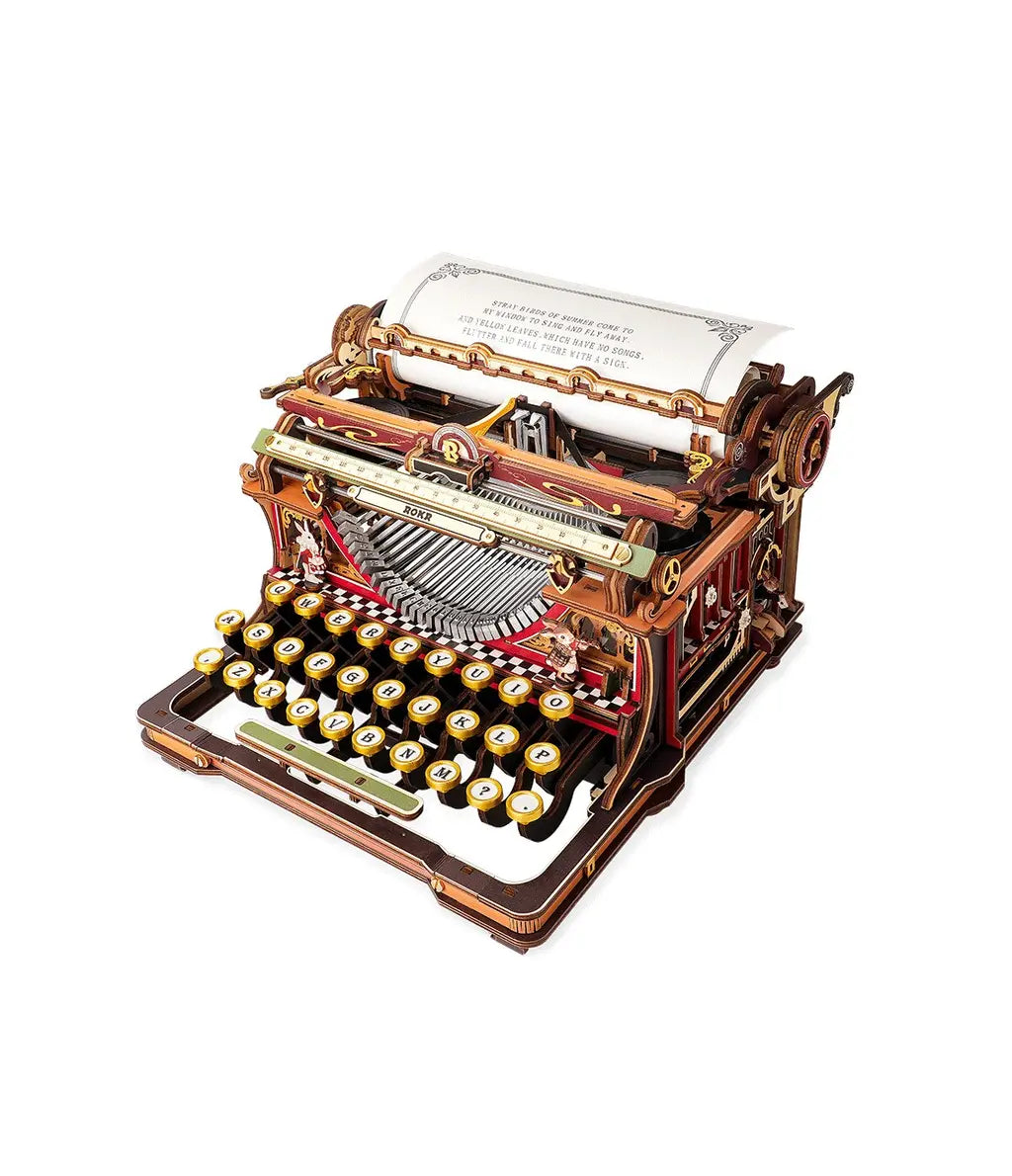 ROKR® Þrívíddar viðarpúsl - Mechanical Typewriter
